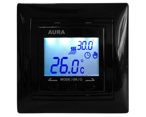 AURA LTC 090 black, программируемый терморегулятор для теплого пола в KatalogObogreva.ru