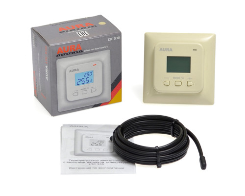 AURA LTC 530 ivory, цифровой терморегулятор для теплого пола в KatalogObogreva.ru
