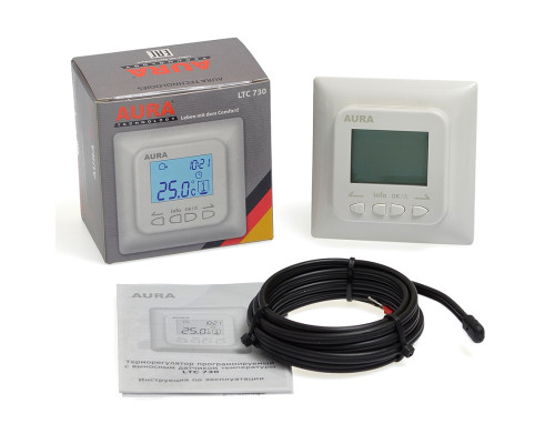 AURA LTC 730 white, программируемый терморегулятор для теплого пола в KatalogObogreva.ru