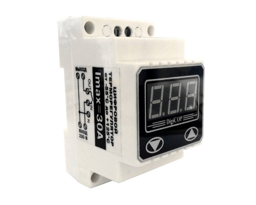 DigiCOP ТР-30 (30А), терморегулятор для наружных систем обогрева, на DIN-рейку в KatalogObogreva.ru