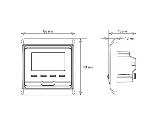 OEM E51.716 Wi-Fi (черный), программируемый терморегулятор с Wi-Fi для теплого пола в KatalogObogreva.ru