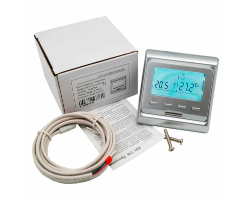 OEM E51.716 (серебро), программируемый терморегулятор для теплого пола в KatalogObogreva.ru