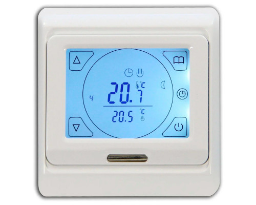 OEM E91.716 (белый), программируемый терморегулятор (сенсорный) для теплого пола в KatalogObogreva.ru