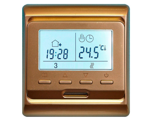 Menred E51.716 (золото), программируемый терморегулятор для теплого пола в KatalogObogreva.ru