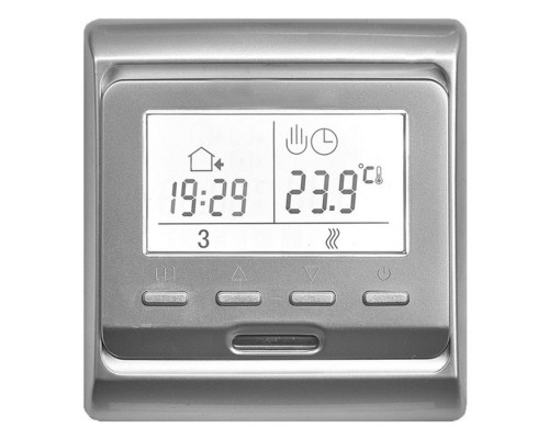 Menred E51.716 (серебро), программируемый терморегулятор для теплого пола в KatalogObogreva.ru