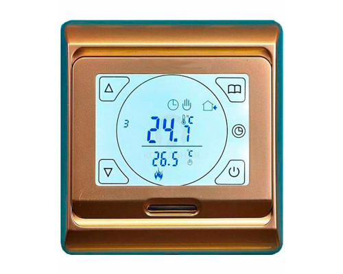 Menred E91.716 (золото), программируемый терморегулятор (сенсорный) для теплого пола в KatalogObogreva.ru