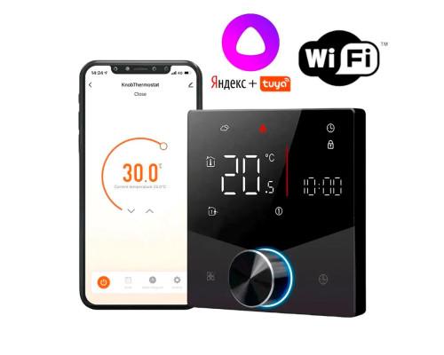 X1S.009 Wi-Fi Black, сенсорный программируемый терморегулятор для теплого пола в KatalogObogreva.ru