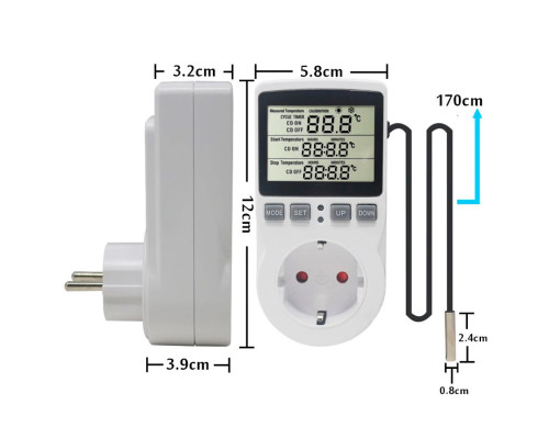 OEM X2 RZ, цифровой терморегулятор в розетку для электрообогрева в KatalogObogreva.ru