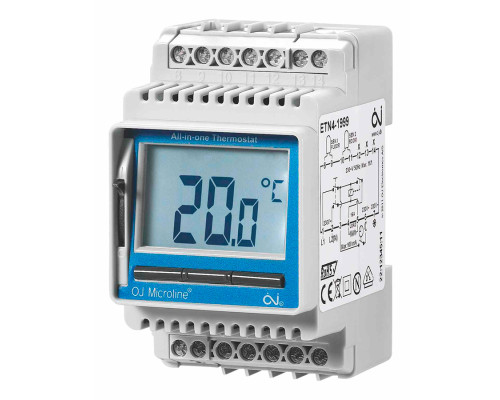 OJ Electronics ETN4-1999, цифровой терморегулятор для теплого пола, на DIN-рейку в KatalogObogreva.ru