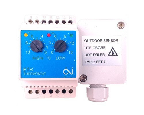 OJ Electronics ETR/F-1447A, механический термостат для систем обогрева, на DIN-рейку в KatalogObogreva.ru