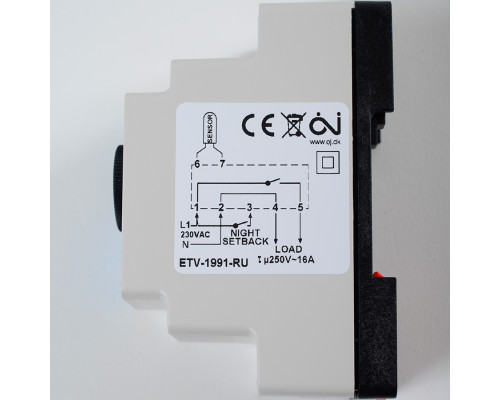 OJ Electronics ETV-1991, механический термостат для систем обогрева, на DIN-рейку в KatalogObogreva.ru