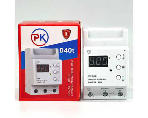 Реле контроля напряжения РК D40t (однофазное, с термозащитой) в KatalogObogreva.ru
