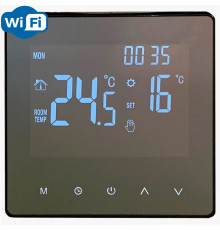 WarmLife Mirror Black WiFi, сенсорный программируемый терморегулятор для теплого пола