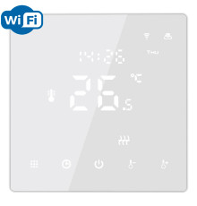 Warmlife SNOW WiFi White, сенсорный программируемый терморегулятор для теплого пола