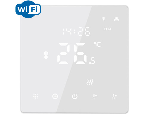 Warmlife SNOW WiFi White, сенсорный программируемый терморегулятор для теплого пола в KatalogObogreva.ru