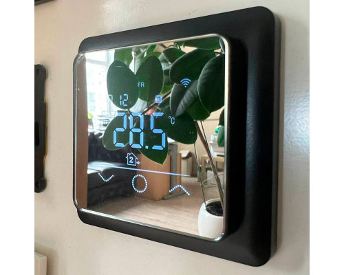 X1S.116 Mirror Wi-Fi Black, сенсорный программируемый терморегулятор для теплого пола в KatalogObogreva.ru