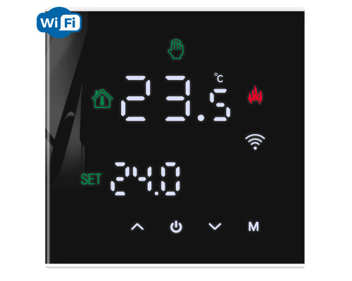 X1S.WL ver3.0 Wi-Fi Black (old), сенсорный программируемый терморегулятор для теплого пола в KatalogObogreva.ru