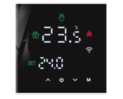 X1S.WL ver3.0 Wi-Fi Black (old), сенсорный программируемый терморегулятор для теплого пола в KatalogObogreva.ru