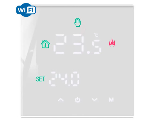 X1S.WL ver3.0 Wi-Fi White (old), сенсорный программируемый терморегулятор для теплого пола в KatalogObogreva.ru