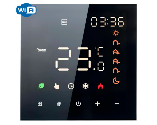 X1S.WL ver3.0 Wi-Fi Black, сенсорный программируемый терморегулятор для теплого пола в KatalogObogreva.ru