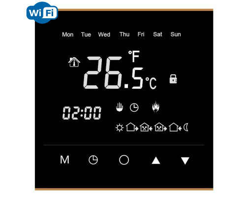 X1S.WL Wi-Fi Black, сенсорный программируемый терморегулятор для теплого пола в KatalogObogreva.ru